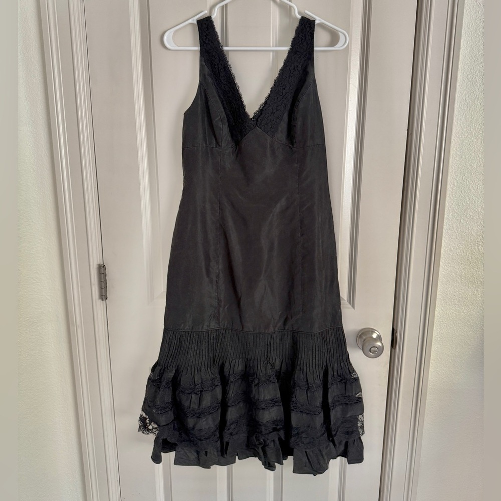 Ricky Freeman Teri Jon black silk dress